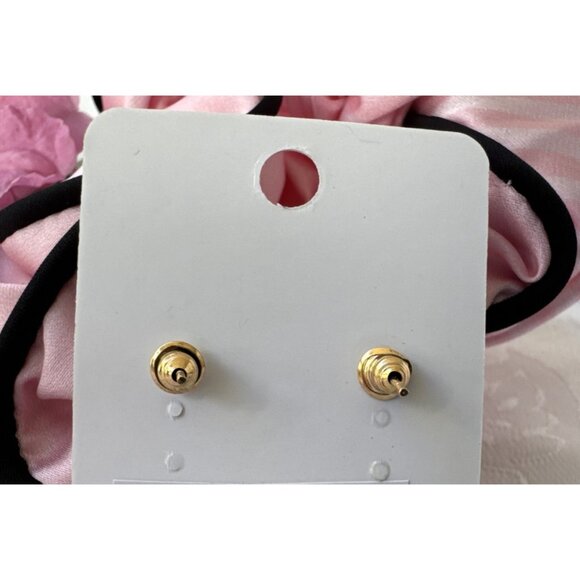 Mint Lead Nickel Free 14K Gold & White Gold CZ Earrings Triange Drop NEW - Picture 7 of 7